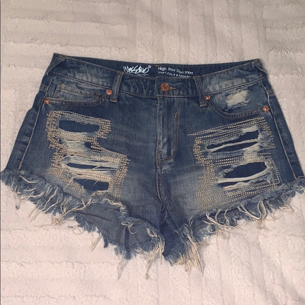 High Rise Denim Shorts